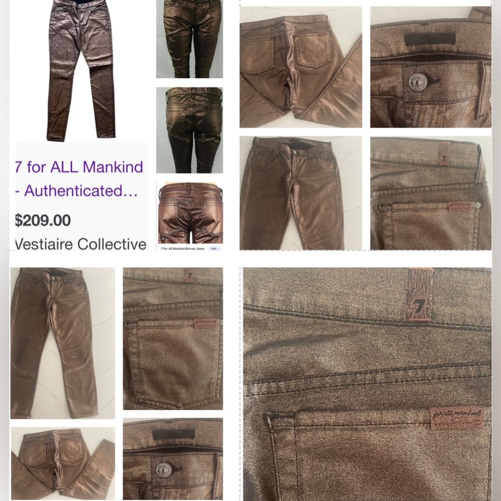 7 FOR ALL MANKIND BRONZE CROPPED JEANS